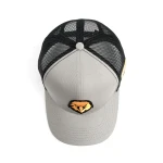 casquette trucker 6 panneaux en coton avec ecusson tisse et broderie de bordure - View 10