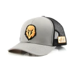 casquette trucker 6 panneaux en coton avec ecusson tisse et broderie de bordure - View 1