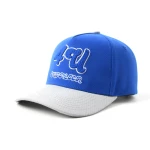 5-Panel Baseball Cap with Flat Embroidery and Chain Stitch Embroidery - View 1