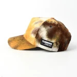 topi baseball 5 panel berbahan Corduroy dengan Flat Embroidery - View 3