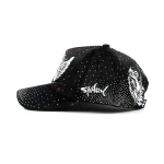 Streetwear 5-Panel Baseball Cap with Flat Embroidery and Rhinestone - View 3