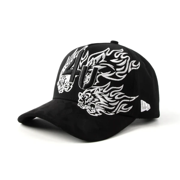 topi baseball 5 panel berbahan katun dengan Flat Embroidery - Premium OEM headwear detail