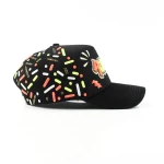 Streetwear 5-Panel Baseball Cap with Flat Embroidery and 3D Embroidery - View 9