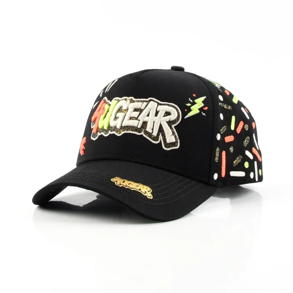 Streetwear 5-Panel Baseball Cap with Flat Embroidery and 3D Embroidery - Premium OEM headwear detail