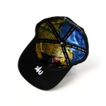 бейсболка с 5 панелями из Double-Sided Suede с Flat Embroidery и Rhinestone - View 7