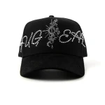 бейсболка с 5 панелями из Double-Sided Suede с Flat Embroidery и Rhinestone - View 2