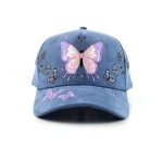 Streetwear 5-Panel Baseball Cap with Flat Embroidery and Applique Embroidery - View 3