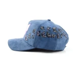 Streetwear 5-Panel Baseball Cap with Flat Embroidery and Applique Embroidery - View 4