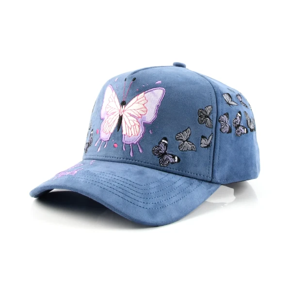 Streetwear 5-Panel Baseball Cap with Flat Embroidery and Applique Embroidery - Premium OEM headwear detail