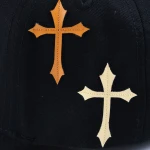 gorra de beisbol de 5 paneles de algodon con Flat Embroidery y bordado aplicado - View 4