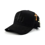 gorra de beisbol de 5 paneles de algodon con Flat Embroidery y bordado aplicado - View 1