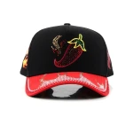topi baseball 5 panel berbahan katun dengan emboss frekuensi tinggi dan Flat Embroidery - View 2