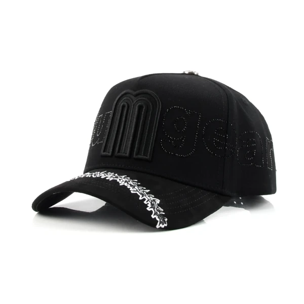 Streetwear 5-Panel Baseball Cap with Flat Embroidery and 3D Embroidery - Premium OEM headwear detail