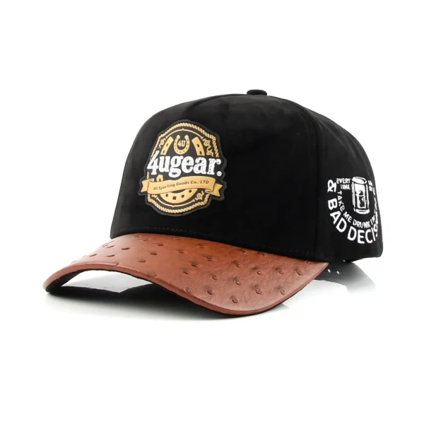 Streetwear 5-Panel Baseball Cap with Flat Embroidery and Rhinestone - Premium OEM headwear detail