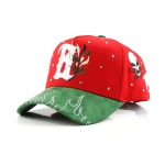 topi baseball 5 panel berbahan katun dengan Flat Embroidery dan Rhinestone - View 1