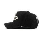 gorra de beisbol de 5 paneles de denim con bordado aplicado y serigrafia - View 7