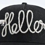 gorra de beisbol de 5 paneles de denim con bordado aplicado y serigrafia - View 4