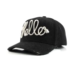 gorra de beisbol de 5 paneles de denim con bordado aplicado y serigrafia - View 1