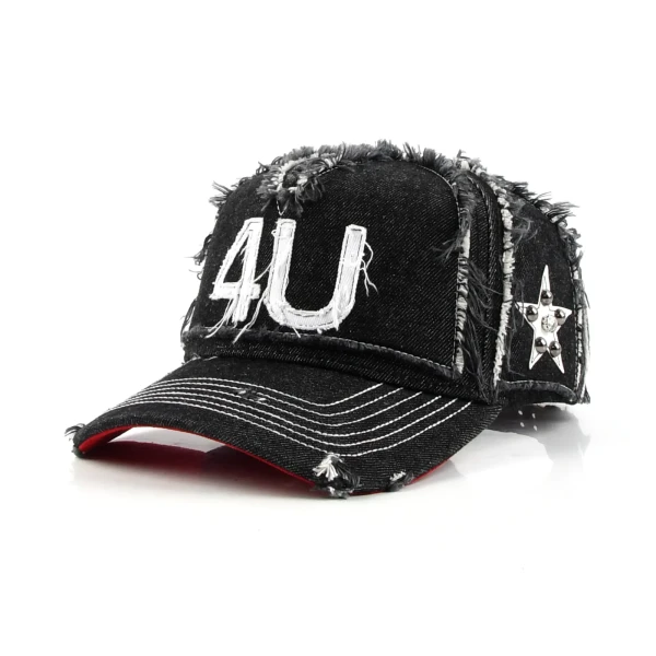 gorra de beisbol de 5 paneles de algodon con bordado aplicado y bordado de ribete - Premium OEM headwear detail