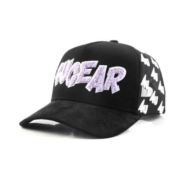cappellino da baseball a 5 pannelli in cotone con ricamo ciniglia e ricamo bordato - Premium OEM headwear detail