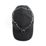 casquette baseball 5 panneaux en coton avec Flat Embroidery et Rhinestone - View 10
