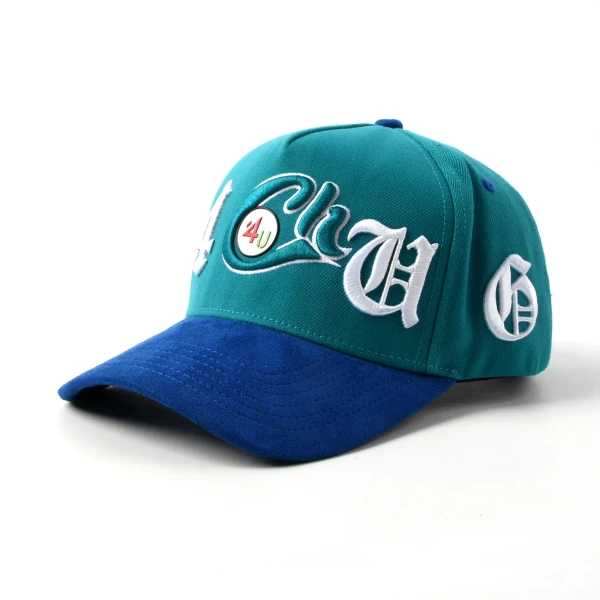 Streetwear 5-Panel Baseball Cap with Flat Embroidery and 3D Embroidery - Premium OEM headwear detail