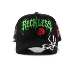 Streetwear 5-Panel Cap with Flat Embroidery and Rhinestone - View 2