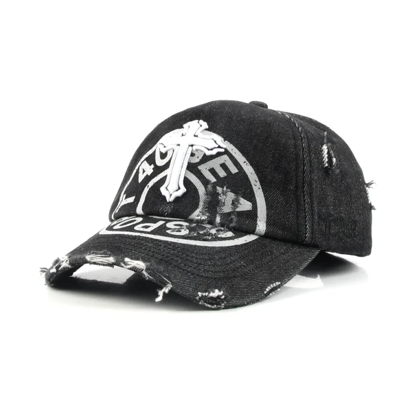 6-Panel Baseball Cap with Flat Embroidery and 3D Embroidery - Premium OEM headwear detail
