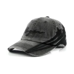 6-Panel Baseball Cap with Flat Embroidery and Applique Embroidery - View 1