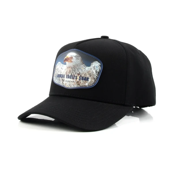 5-Panel Baseball Cap with Rubber Patch - Premium OEM headwear detail