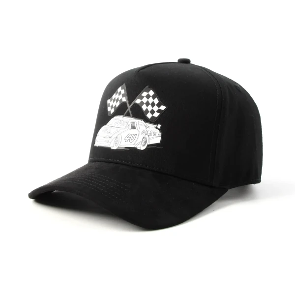 cappellino da baseball a 5 pannelli in cotone con nastratura cuciture e ricamo 3D - Premium OEM headwear detail