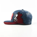 Streetwear 6-Panel Baseball Cap with Flat Embroidery and Applique Embroidery - View 5