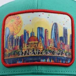 6-Panel Baseball Cap with Flat Embroidery and Rubber Patch - View 4