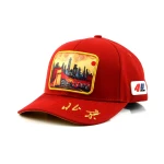 6-Panel Baseball Cap with Flat Embroidery and Rubber Patch - View 1