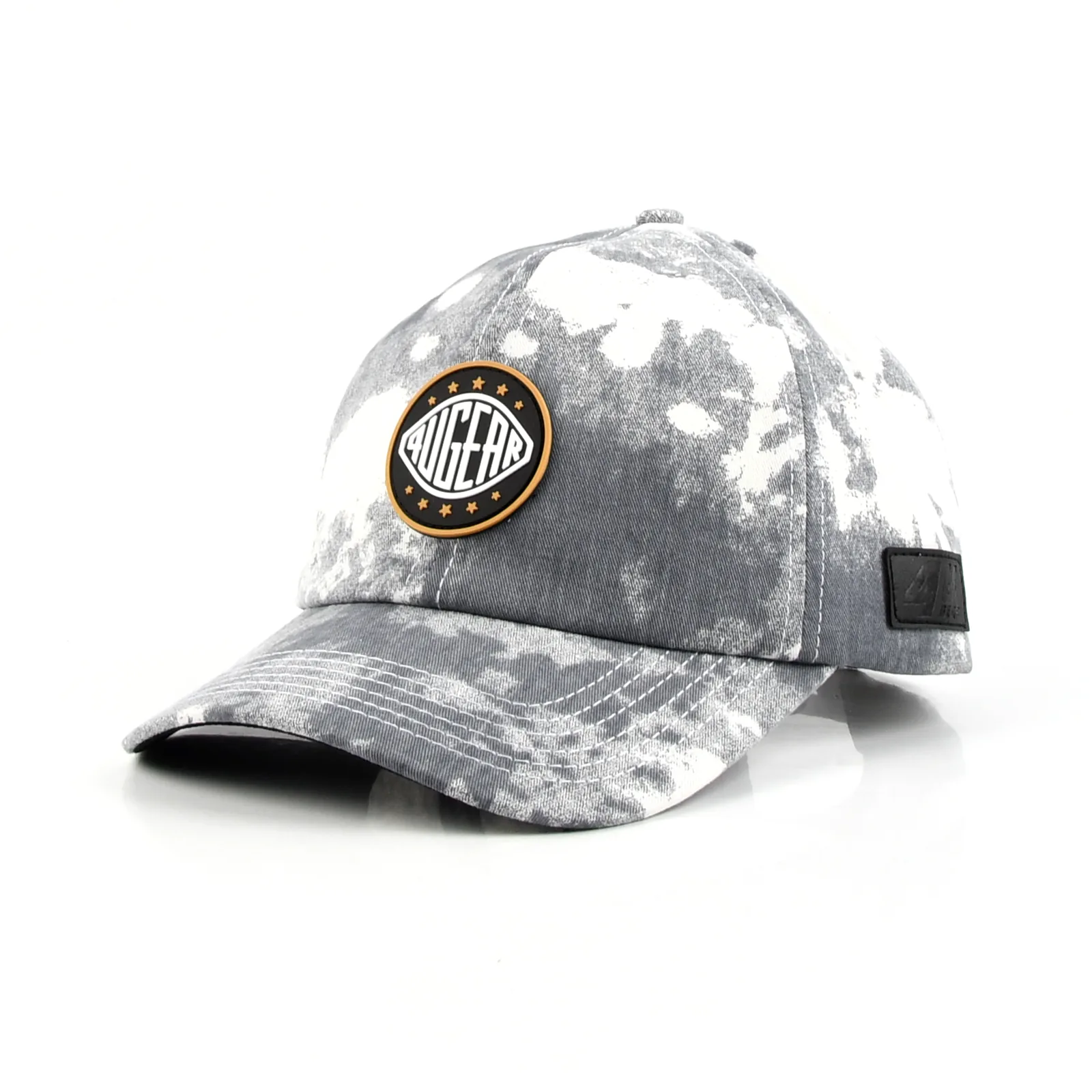 6-Panel Baseball Cap with Leather Patch and Rubber Patch