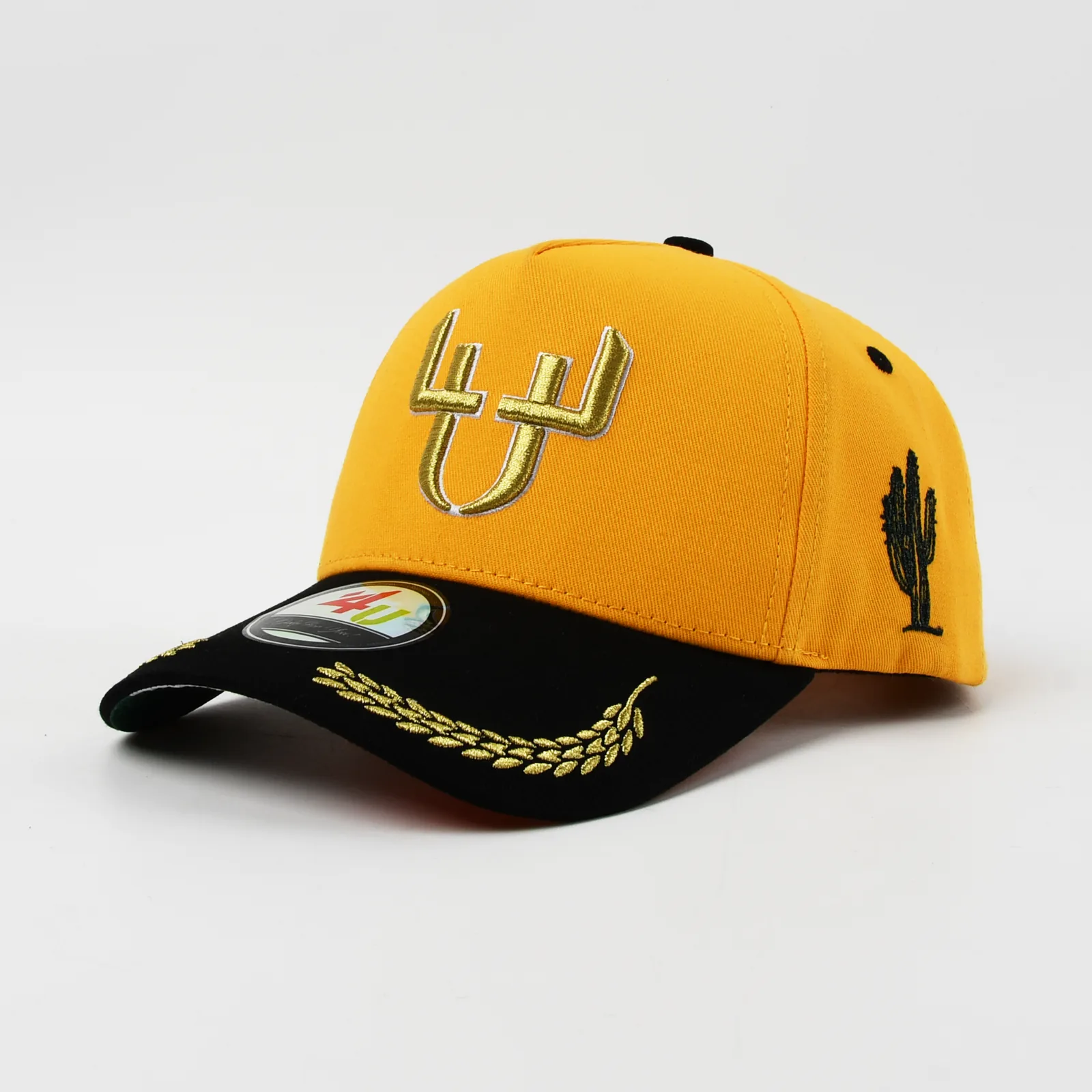 5-Panel Baseball Cap with Flat Embroidery and 3D Embroidery