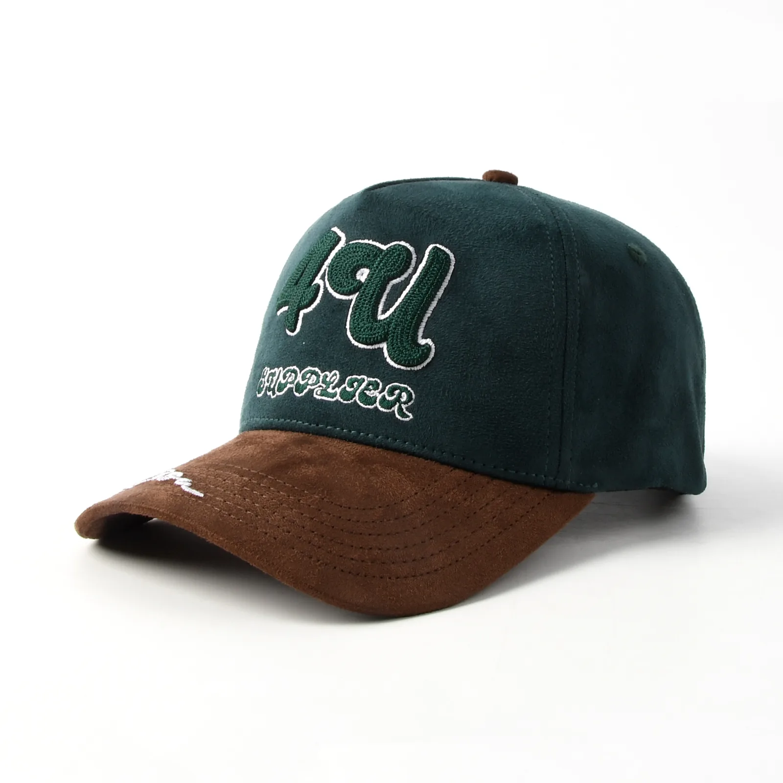 5-Panel Baseball Cap with Flat Embroidery and Chain Stitch Embroidery
