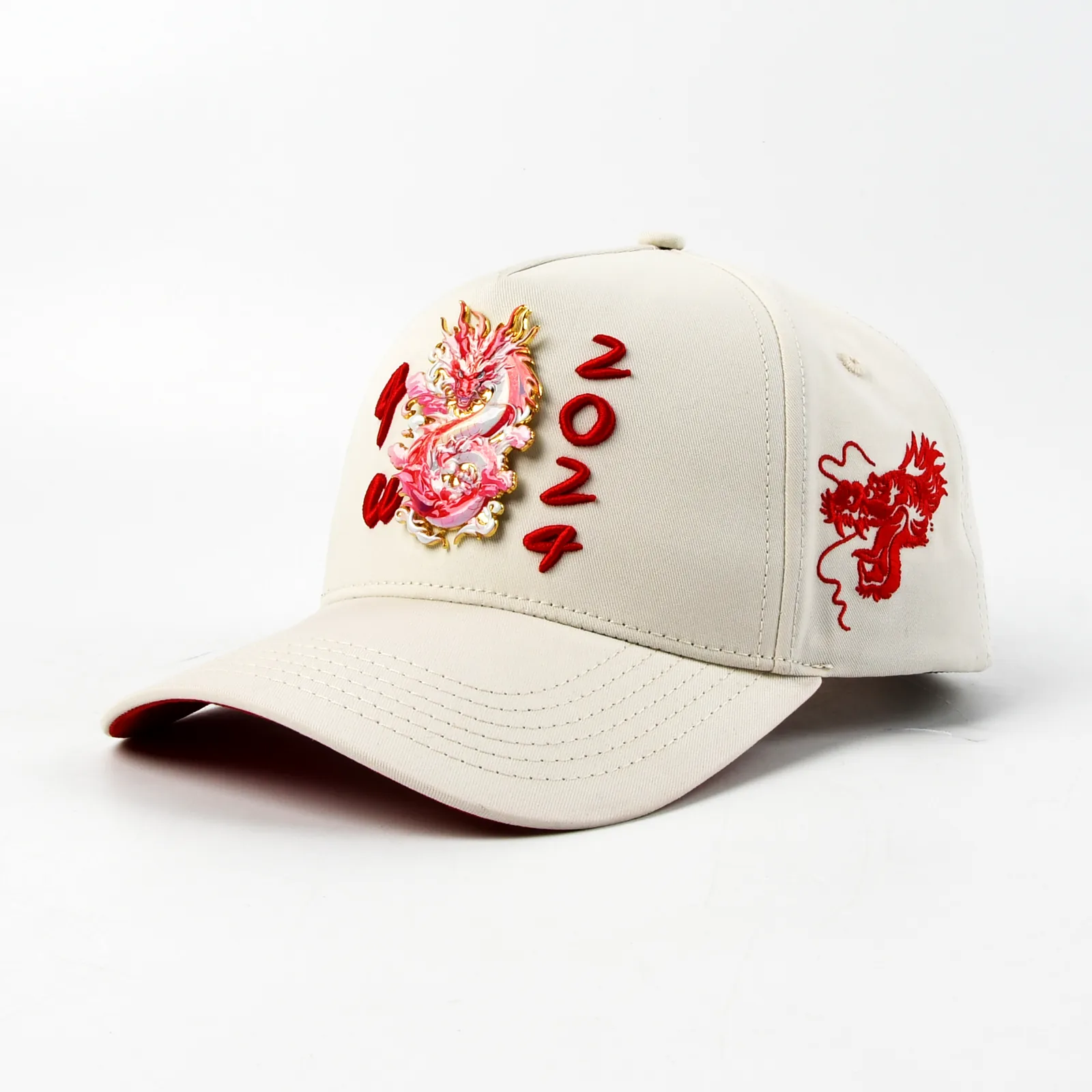 Streetwear 5-Panel Baseball Cap with Flat Embroidery and 3D Embroidery