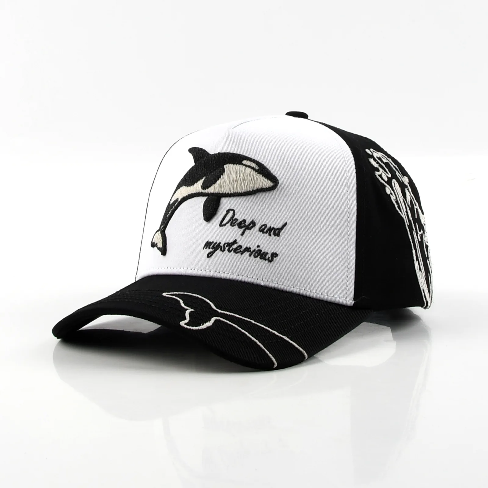 5-Panel Baseball Cap with Flat Embroidery and 3D Embroidery