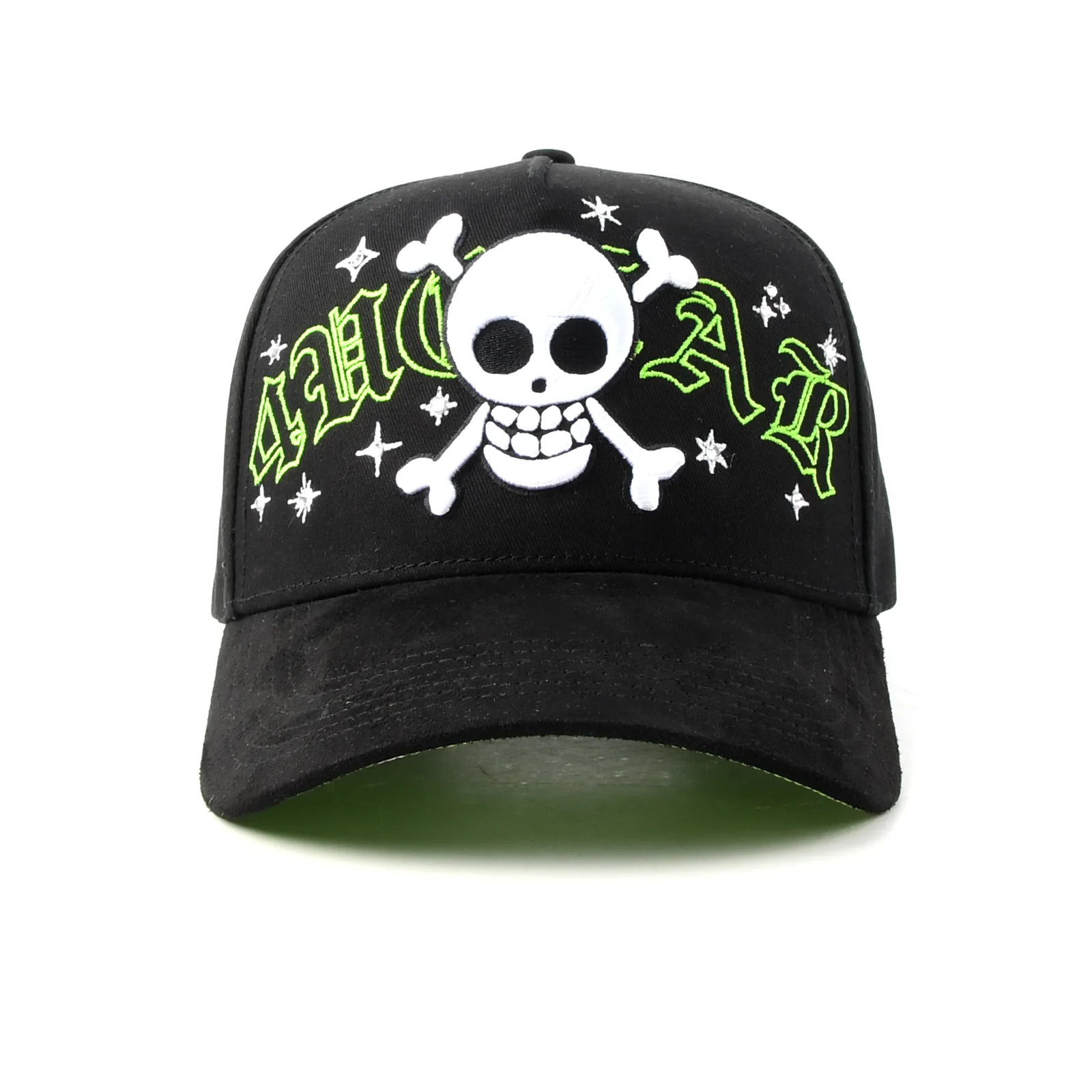 Streetwear 5-Panel Baseball Cap with Flat Embroidery and Rhinestone
