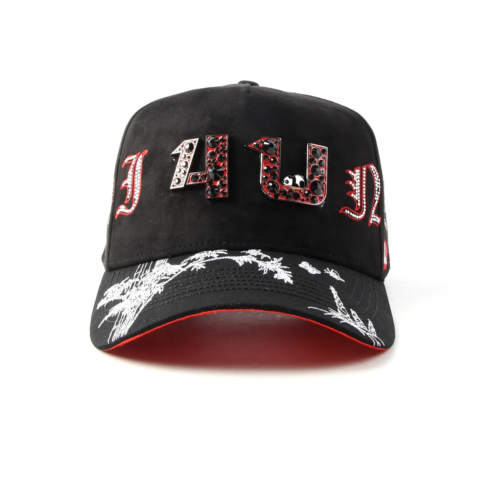 Streetwear 5-Panel Baseball Cap with Flat Embroidery and Rhinestone