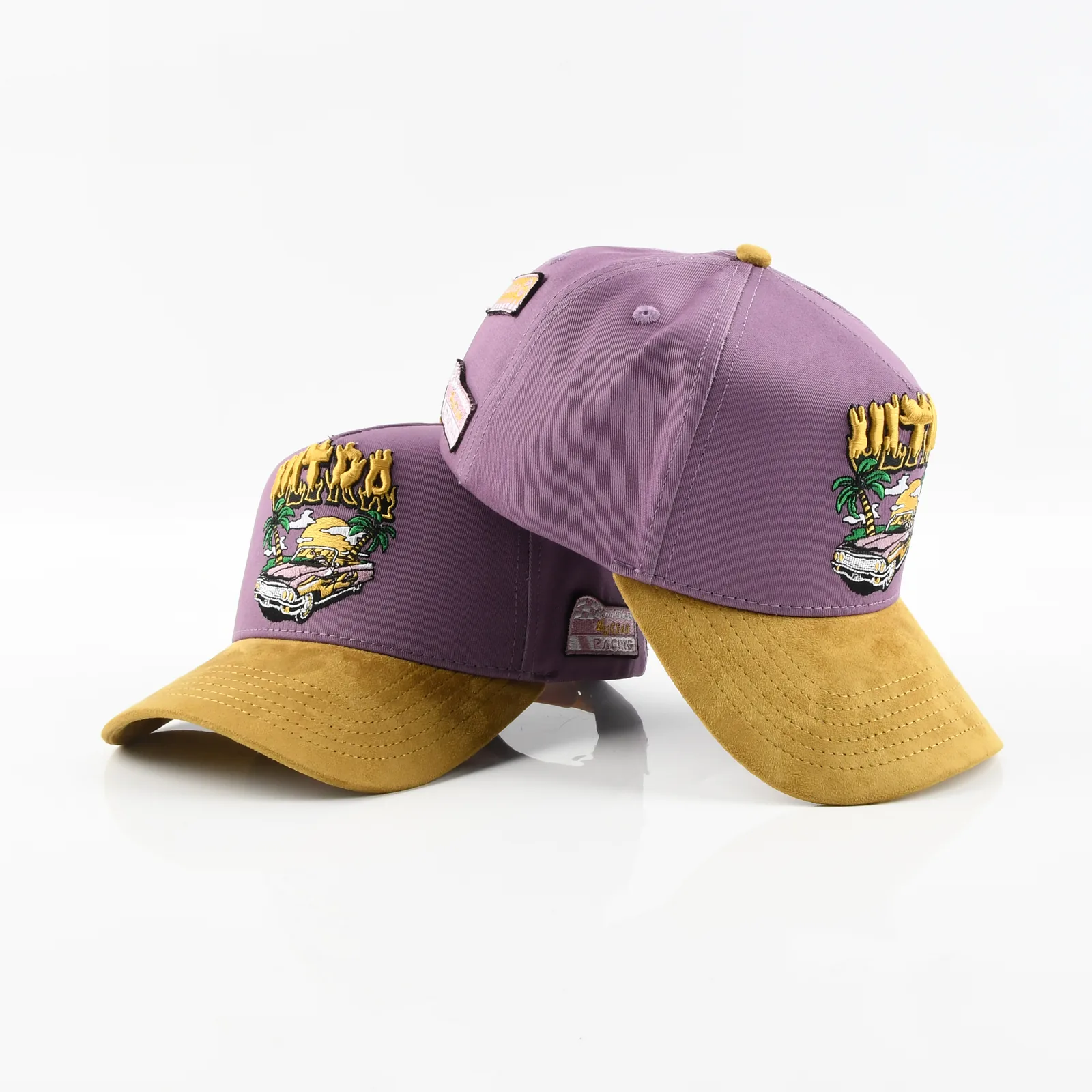 Streetwear 5-Panel Baseball Cap with Flat Embroidery and 3D Embroidery