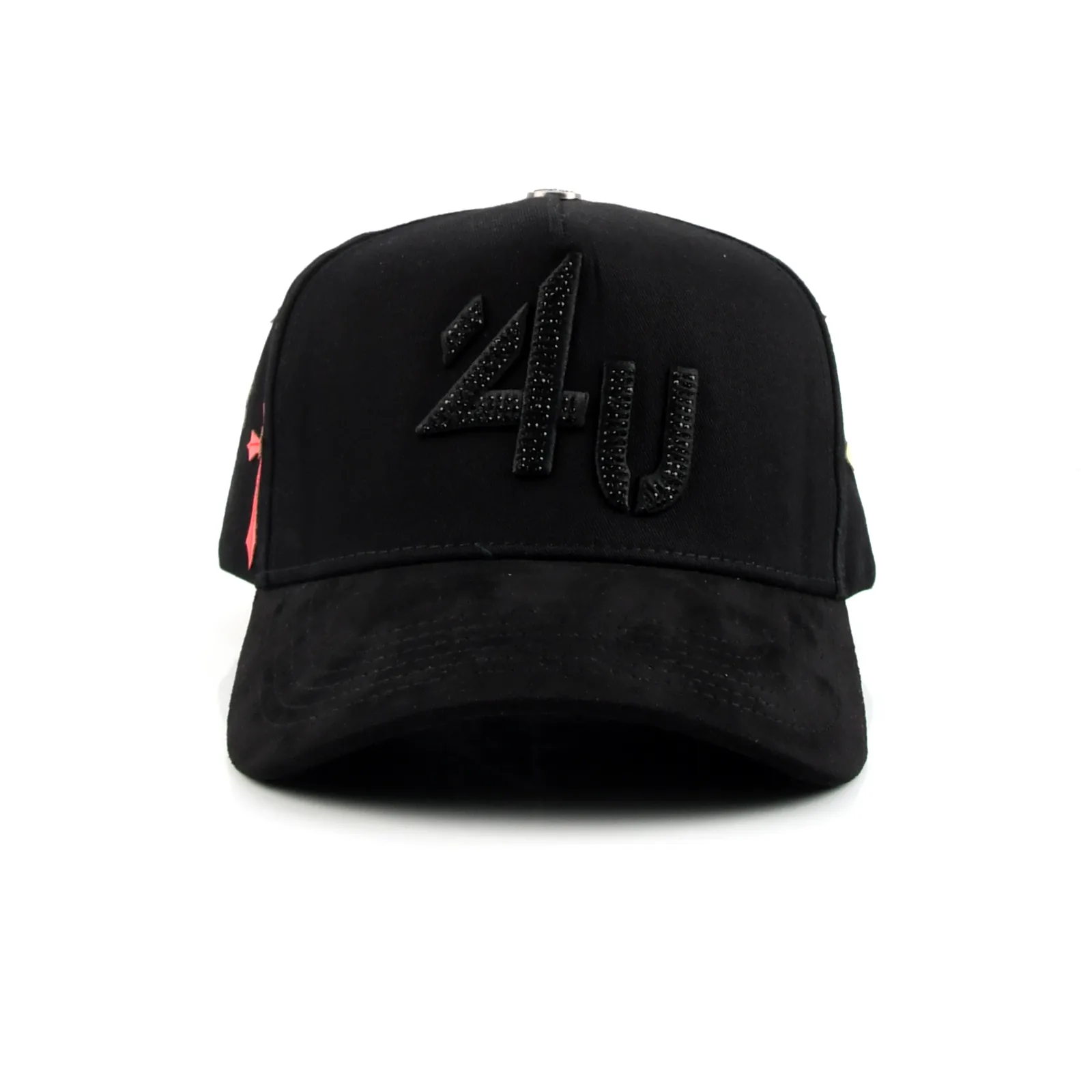 Streetwear 5-Panel Baseball Cap with Flat Embroidery and Rhinestone
