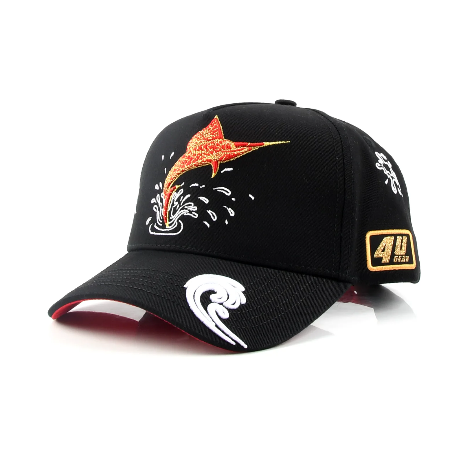 Streetwear 5-Panel Baseball Cap with Flat Embroidery and 3D Embroidery