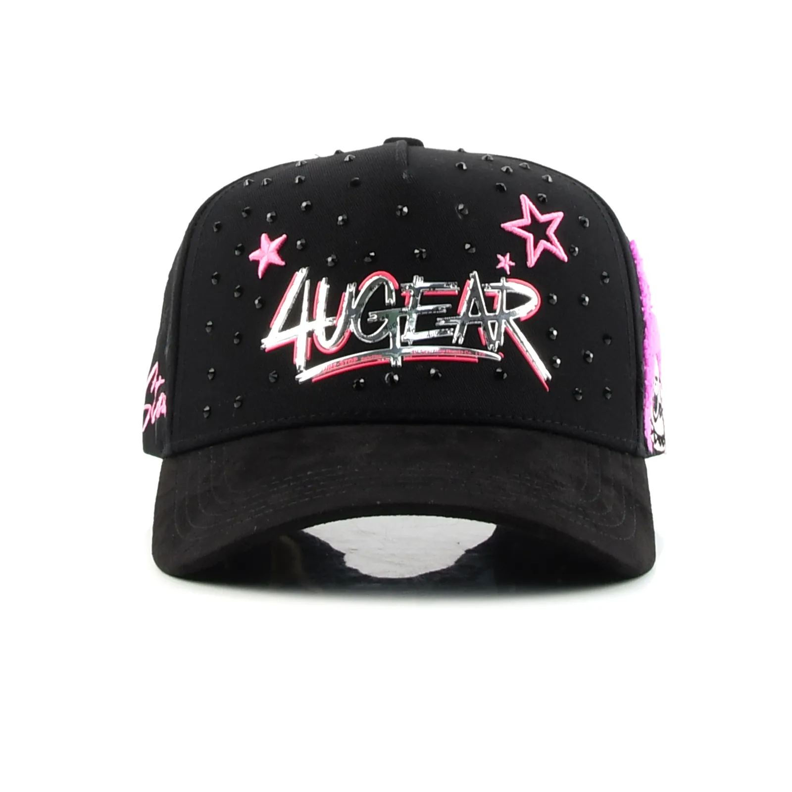 Streetwear 5-Panel Baseball Cap with Flat Embroidery and Rhinestone