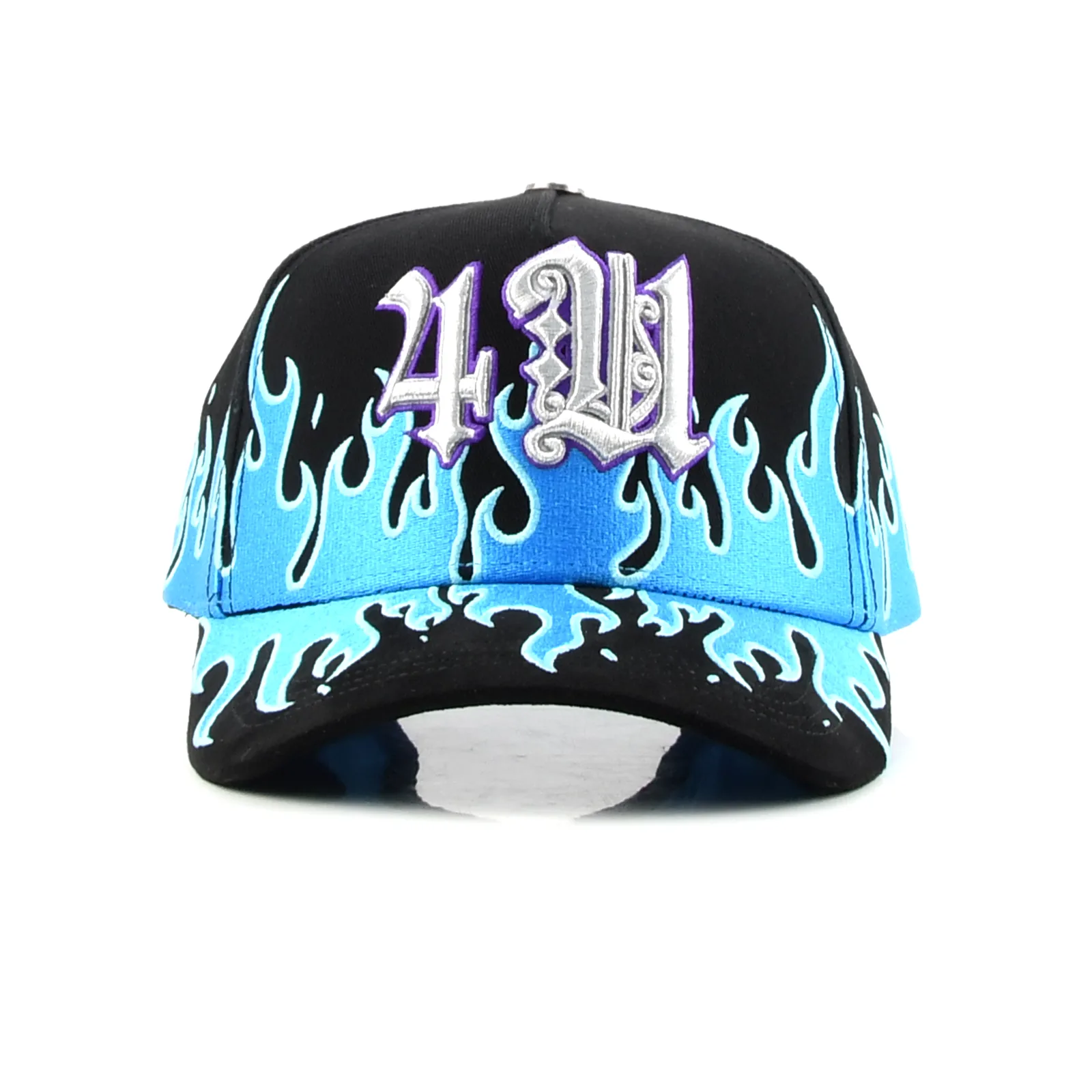 Streetwear 5-Panel Baseball Cap with Flat Embroidery and 3D Embroidery