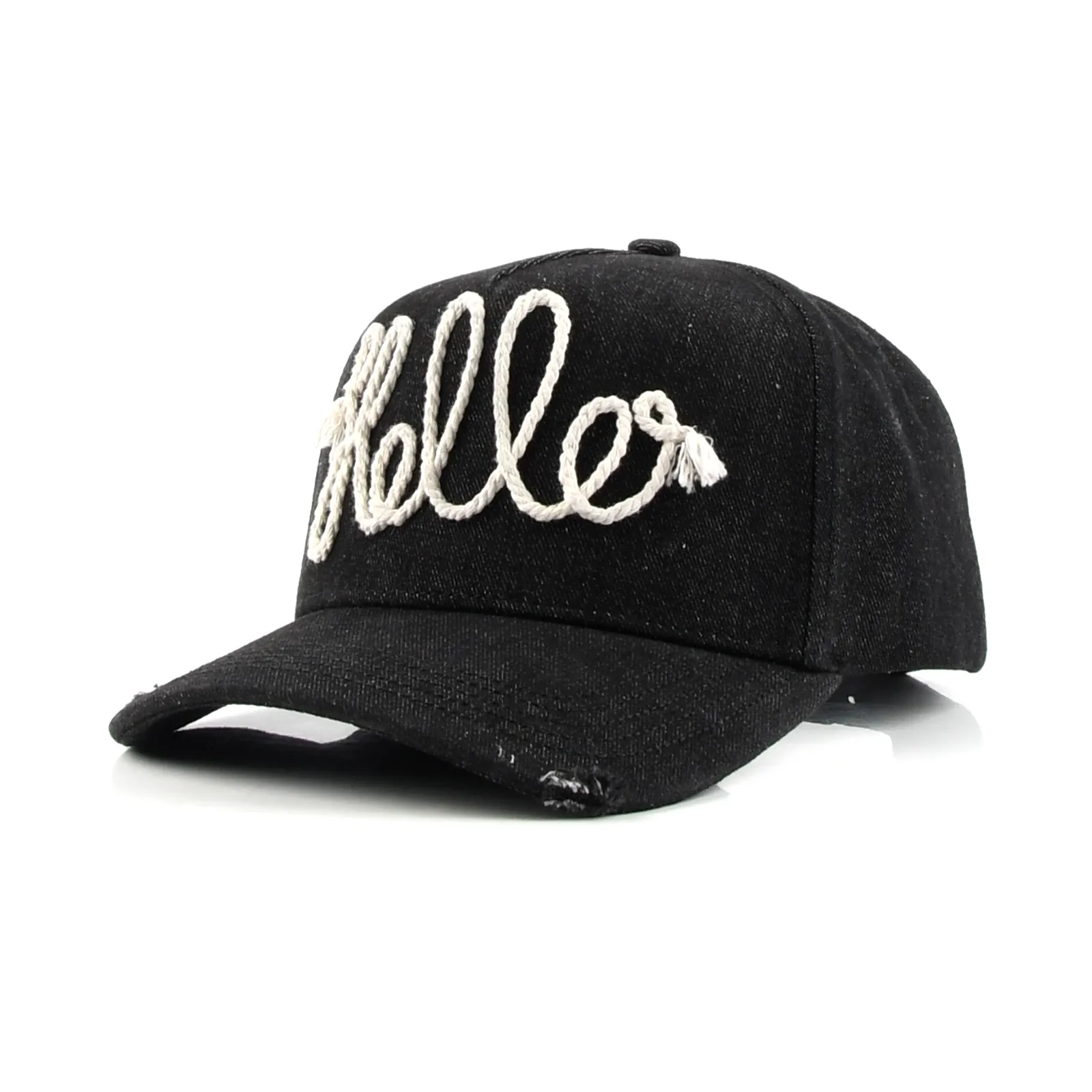 Streetwear 5-Panel Baseball Cap with Applique Embroidery and Screen Printing