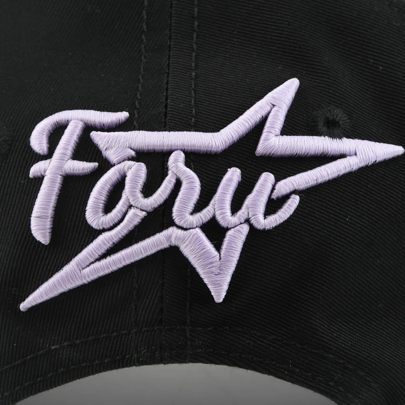 Streetwear 5-Panel Baseball Cap with Flat Embroidery and Rhinestone