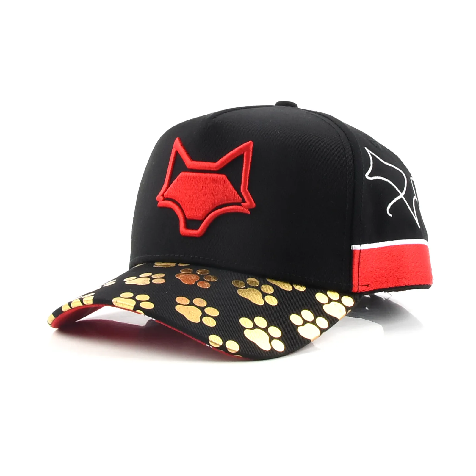 Streetwear 5-Panel Baseball Cap with Flat Embroidery and 3D Embroidery