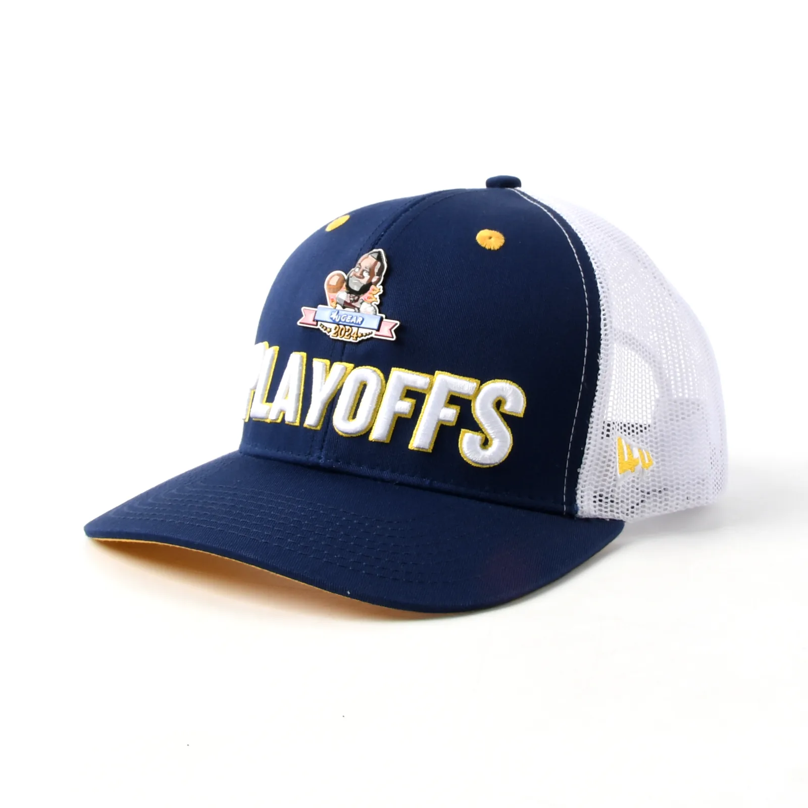 6-Panel Trucker Cap with Flat Embroidery and 3D Embroidery